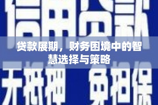 壶关贷款展期，财务困境中的智慧选择与策略