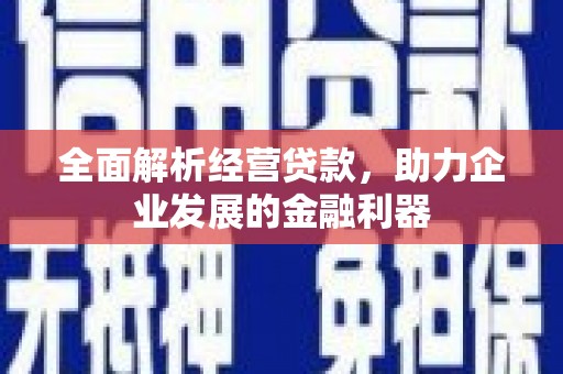 壶关全面解析经营贷款，助力企业发展的金融利器