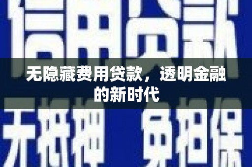壶关无隐藏费用贷款，透明金融的新时代