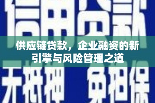 壶关供应链贷款，企业融资的新引擎与风险管理之道