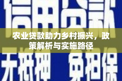 壶关农业贷款助力乡村振兴，政策解析与实施路径