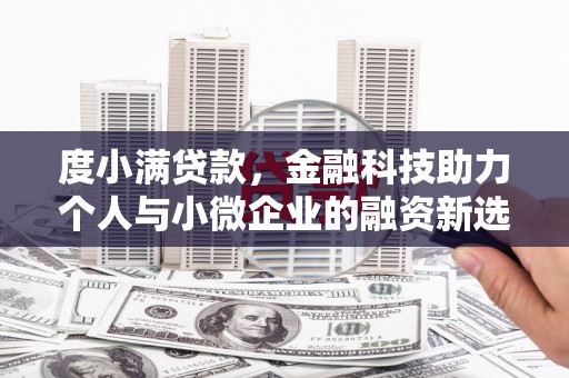壶关度小满贷款，金融科技助力个人与小微企业的融资新选择