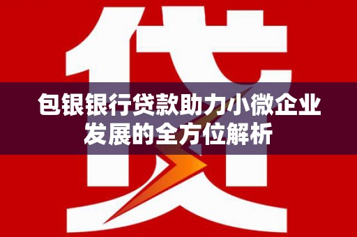 壶关包银银行贷款助力小微企业发展的全方位解析