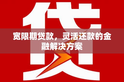壶关宽限期贷款，灵活还款的金融解决方案