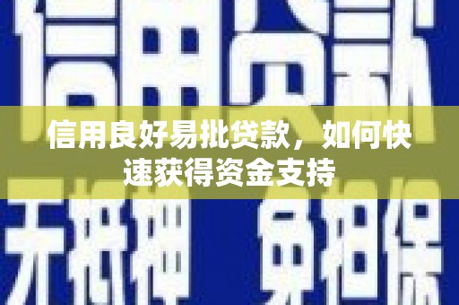 壶关信用良好易批贷款，如何快速获得资金支持