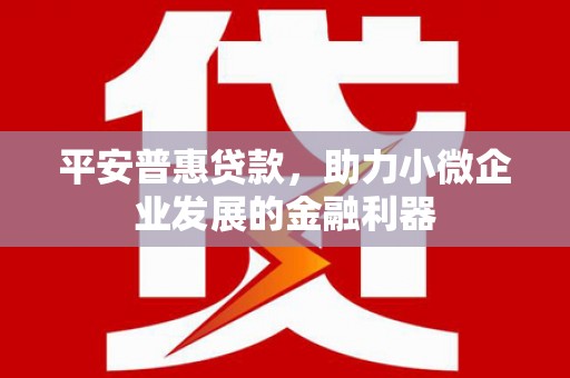 壶关平安普惠贷款，助力小微企业发展的金融利器