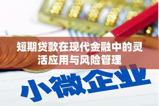 壶关短期贷款在现代金融中的灵活应用与风险管理
