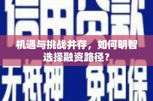 壶关机遇与挑战并存，如何明智选择融资路径？